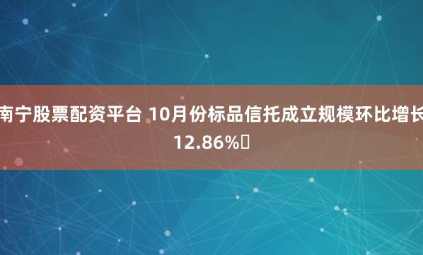 南宁股票配资平台 10月份标品信托成立规模环比增长12.86%‌